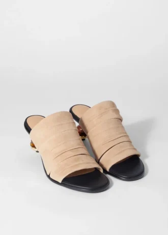 Mules in pelle impreziosite da perline