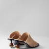 Mules in pelle impreziosite da perline