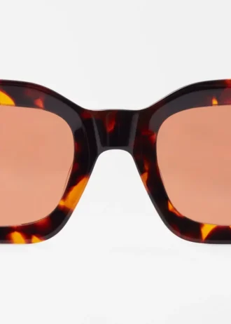 Occhiali da sole in acetato con montatura rettangolare