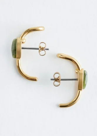 Orecchini a bottone con ear cuff