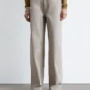 Pantaloni a gamba larga in twill
