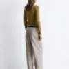 Pantaloni a gamba larga in twill