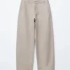 Pantaloni a gamba larga in twill