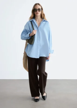 Pantaloni dritti con piega