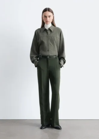 Pantaloni dritti con piega