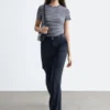 Pantaloni dritti con piega