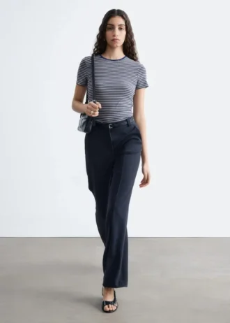 Pantaloni dritti con piega