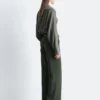 Pantaloni dritti con piega