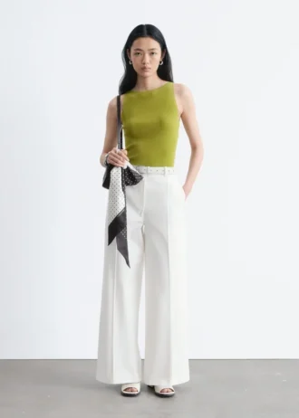 Pantaloni in cotone con piega a pressione