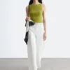 Pantaloni in cotone con piega a pressione
