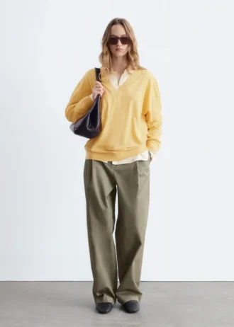 Pantaloni in cotone con pieghe
