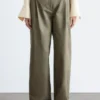 Pantaloni in cotone con pieghe