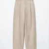 Pantaloni in cotone con pieghe