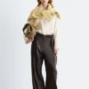 Pantaloni in lana con piega