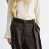 Pantaloni in lana con piega