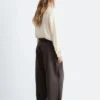 Pantaloni in lana con piega