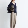 Pantaloni in lana con piega a pressione