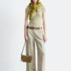 Pantaloni in misto cotone e lino