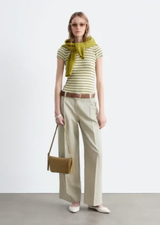 Pantaloni in misto cotone e lino