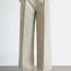 Pantaloni in misto cotone e lino