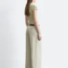 Pantaloni in misto cotone e lino