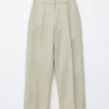 Pantaloni in misto cotone e lino