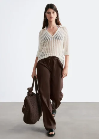Pantaloni in twill con coulisse
