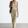 Pantaloni in twill con coulisse