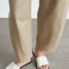 Pantaloni in twill di cotone a gamba larga