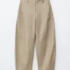 Pantaloni in twill di cotone a gamba larga