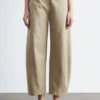 Pantaloni in twill di cotone a gamba larga