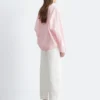 Pantaloni in twill di cotone a gamba larga