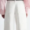 Pantaloni in twill di cotone a gamba larga