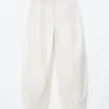 Pantaloni in twill di cotone a gamba larga