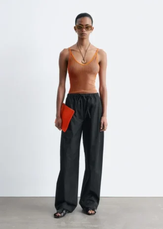 Pantaloni in twill di cotone con coulisse