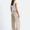 Pantaloni in twill di cotone con coulisse