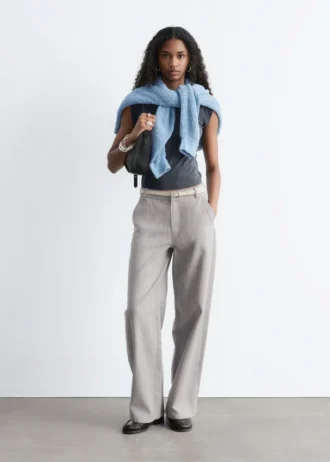 Pantaloni larghi in lana