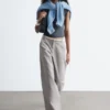 Pantaloni larghi in lana