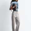 Pantaloni larghi in lana