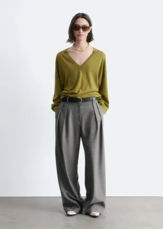 Pantaloni sartoriali in misto lana