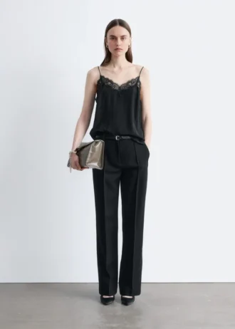 Pantaloni sartoriali in misto lana
