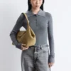 Polo in maglia a costine di lana merino