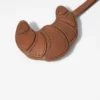 Portachiavi a forma di croissant in pelle