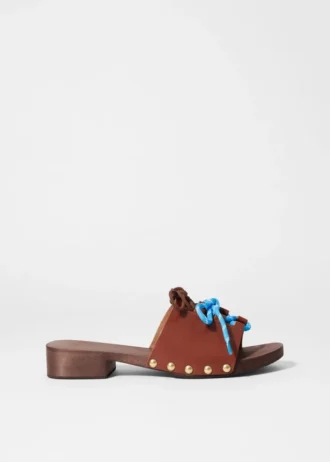 Sandali clog con lacci
