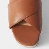 Sandali con zeppa in pelle