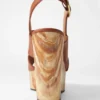 Sandali con zeppa in pelle