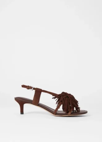 Sandali in pelle con frange