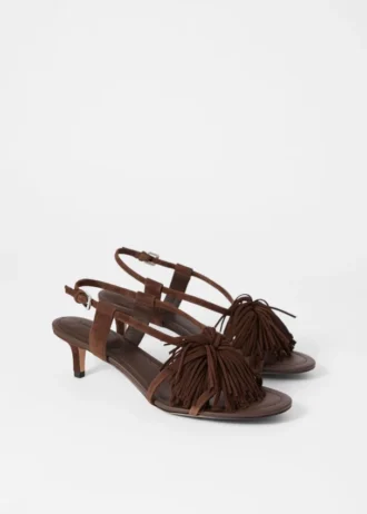 Sandali in pelle con frange