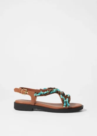 Sandali in pelle con perline