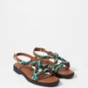 Sandali in pelle con perline